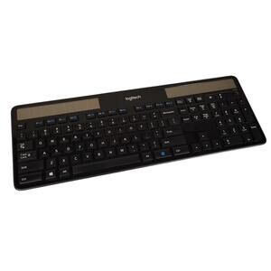 Logitech K750 Solar Wireless Keyboard Black Slim Full Size No Dongle Tested